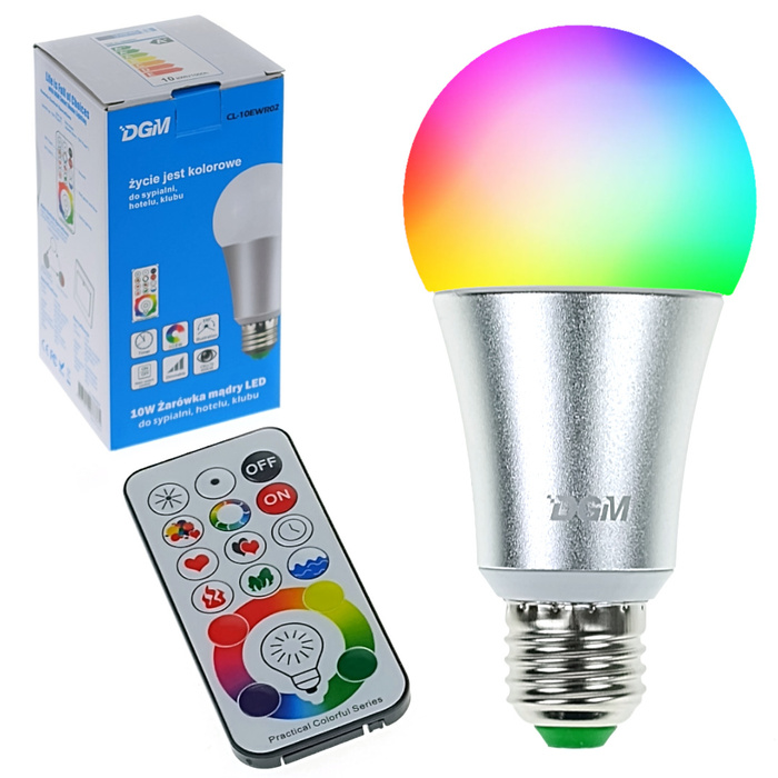 Żarówka SMART LED RGB + Pilot DGM