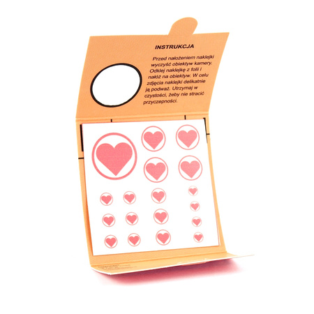 Zaślepka na KAMERĘ Zasłona BEZKLEJOWA Serce 18 szt