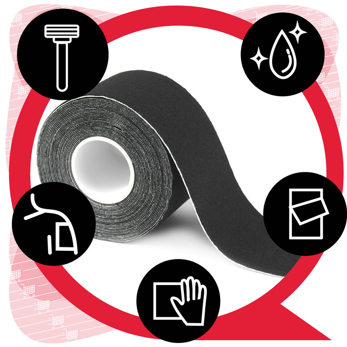 Taśma do kinesiotapingu 5 m x 5 cm Czarna