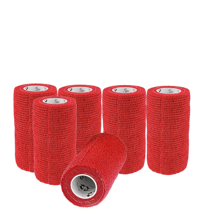 Bandaż elastyczny kohezyjny dla zwierząt Bodhi&Digby 10cm x 4,5m czerwony