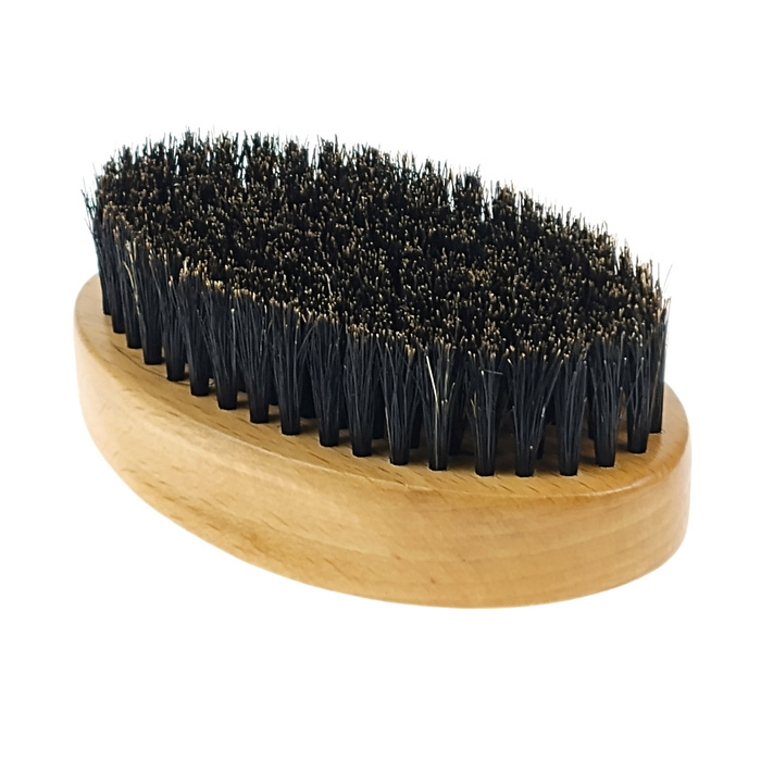 Szczotka drewniana do brody z naturalnym włosiem dzika 10,5x6x4 cm