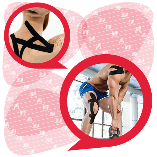 Taśma do kinesiotapingu 5 m x 5 cm Czarna