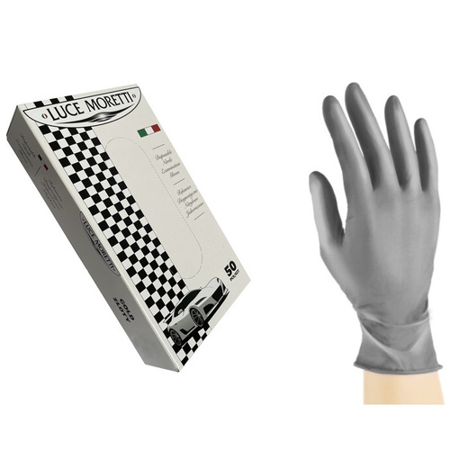 Rękawice nitrylowe jednorazowe LUCE MORETTI srebrny L op./50szt.