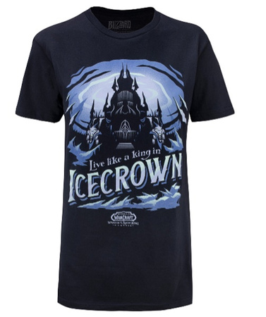 Koszulka T-SHIRT WORLD OF WARCRAFT LICH KING JINIX ICECROWN ,niebieska, damska, rozmiar XL
