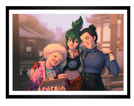 Oprawiony plakat OVERWATCH 2 KIRIKO THREE GENERATIONS rozmiar 14x20 cali