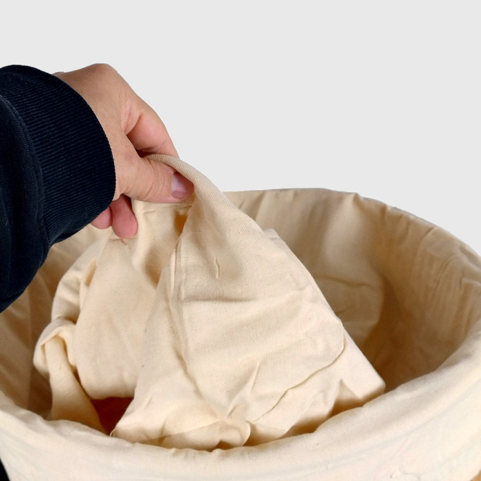 Okrągły bambusowy kosz na pranie 40x61 cm