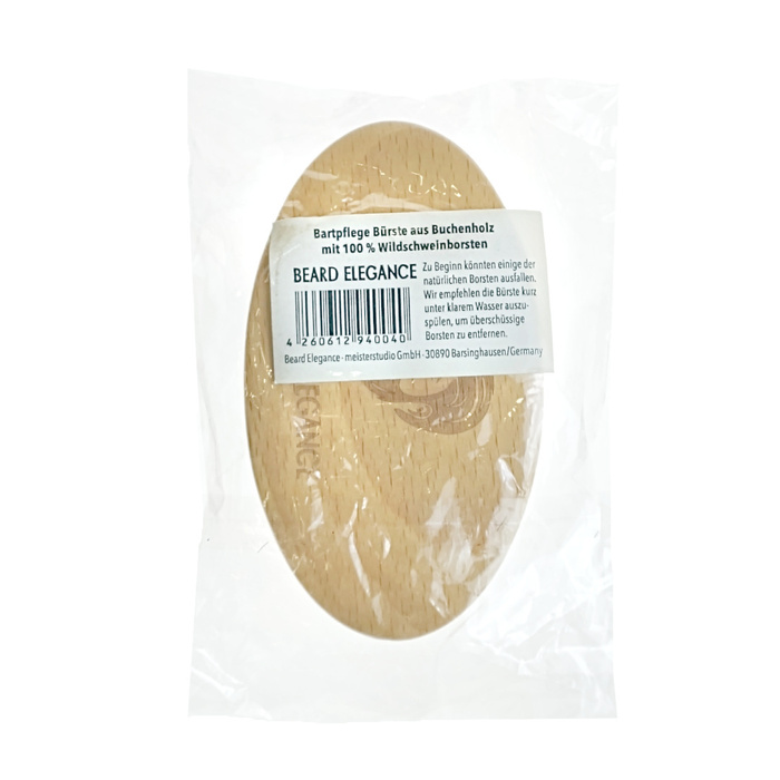 Szczotka drewniana do brody z naturalnym włosiem dzika 10,5x6x4 cm