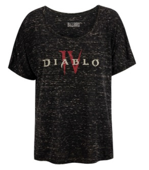 Koszulka T-SHIRT DIABLO IV OFF SHOULDER, czarna, damska, rozmiar S
