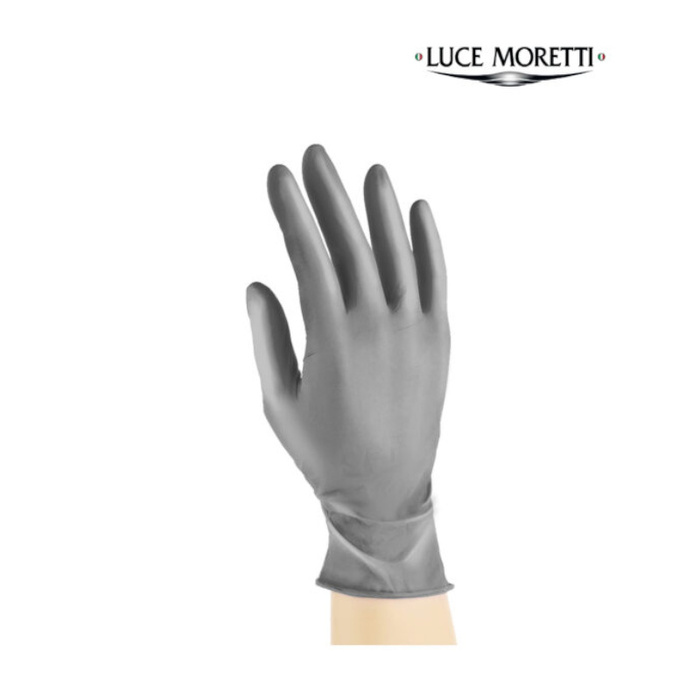 Rękawice nitrylowe jednorazowe LUCE MORETTI srebrny XL op./50szt.