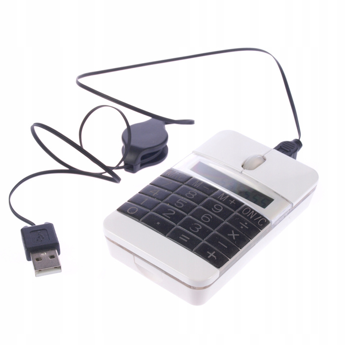 Mysz optyczna z kalkulatorem Zwijany kabel USB