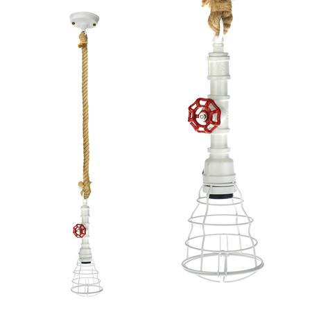 Designerska Lampa Wisząca Biała w Stylu Loft INDUSTRIAL