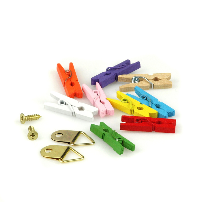 Ramka na Zdjęcia Sznurkowa Klamerki 54x44 cm Orzech