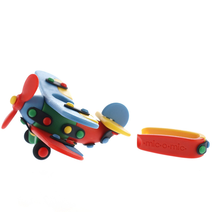 MIC-O-MIC Zabawka dla dziecka WESOLY KONSTRUKTOR-SAMOLOT DWUSKRZYDL -MIC089005