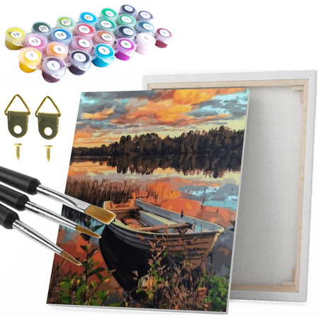 Malowanie po numerach 40x50 cm na ramie Łódka