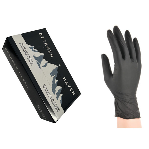 Rękawice nitrylowe jednorazowe BERRGEN HAVEN Black S op./100szt.