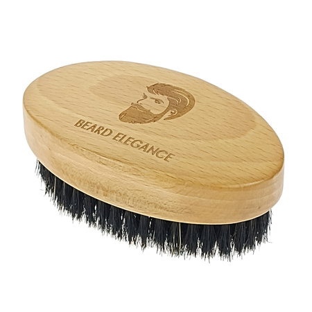 Szczotka drewniana do brody z naturalnym włosiem dzika 10,5x6x4 cm