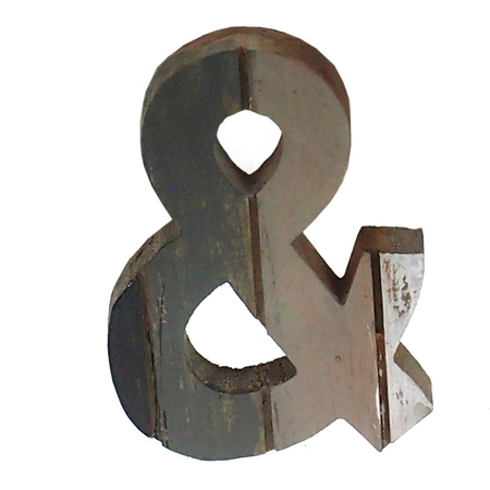 Dekoracja z drewna Symbol "&" Calm