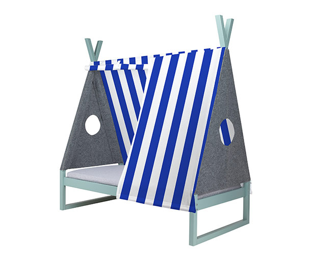 Łóżko dziecięce białe 160x70 Kamienny turkus