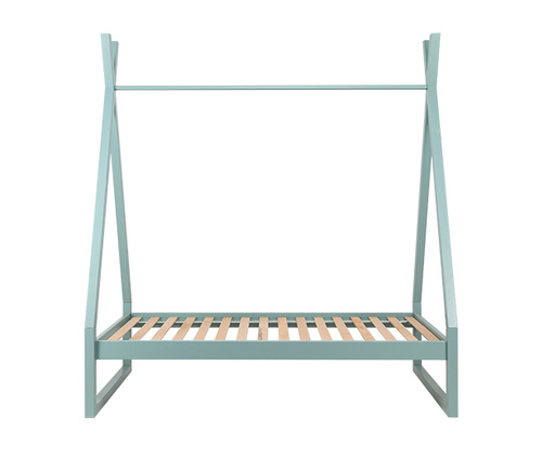 Łóżko dziecięce białe 140x70 Kamienny turkus