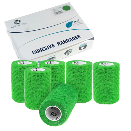 Bandaż elastyczny kohezyjny dla zwierząt Bodhi&Digby 7,5cm x 4,5m zielony