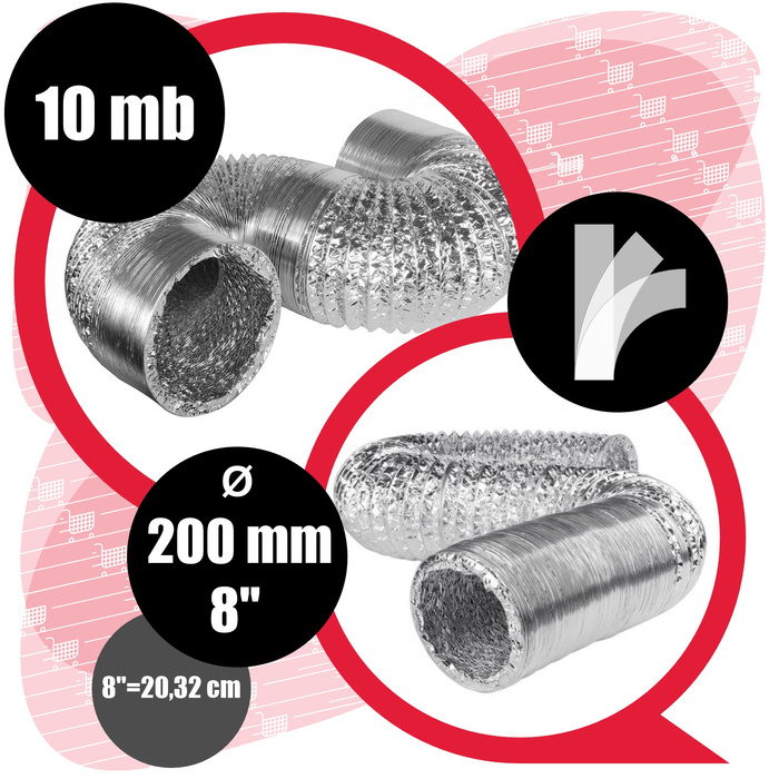 Przewód Wentylacyjny Elastyczny SPIRO 200mm 10m