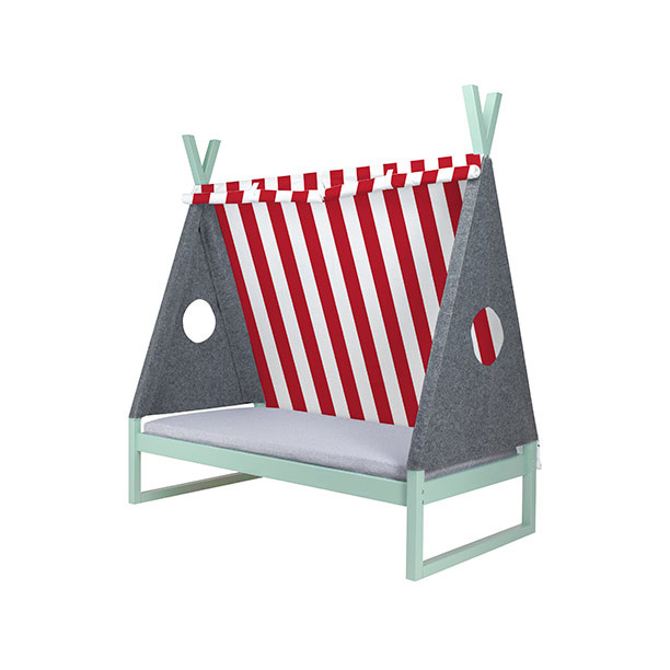 Łóżko dziecięce białe 140x70 błękitny