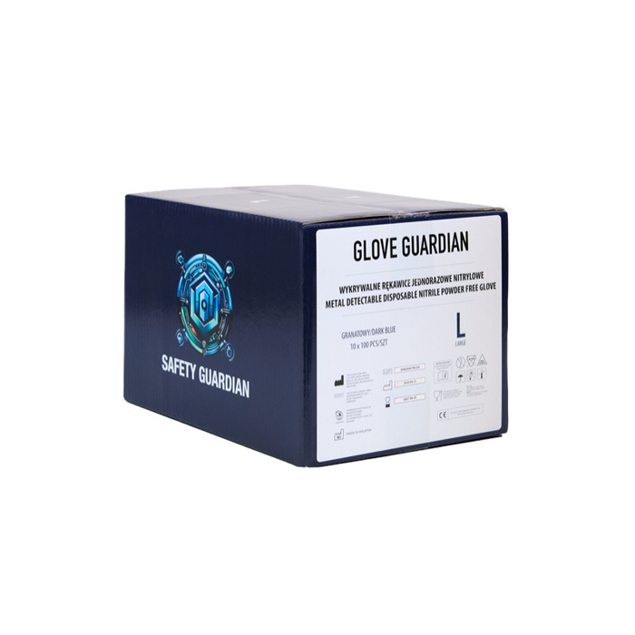 Rękawice nitrylowe jednorazowe wykrywalne GLOVE GUARDIAN Space Blue XL op./100szt.