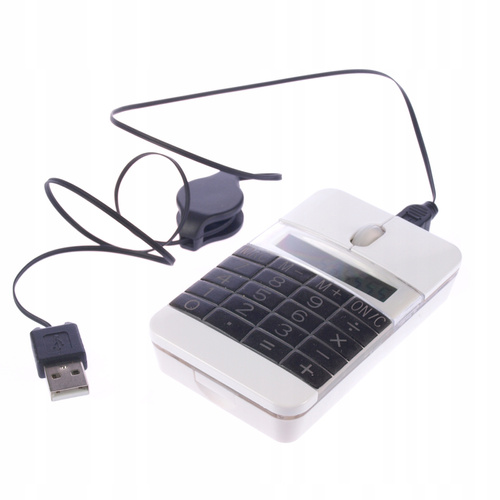 Mysz optyczna z kalkulatorem Zwijany kabel USB