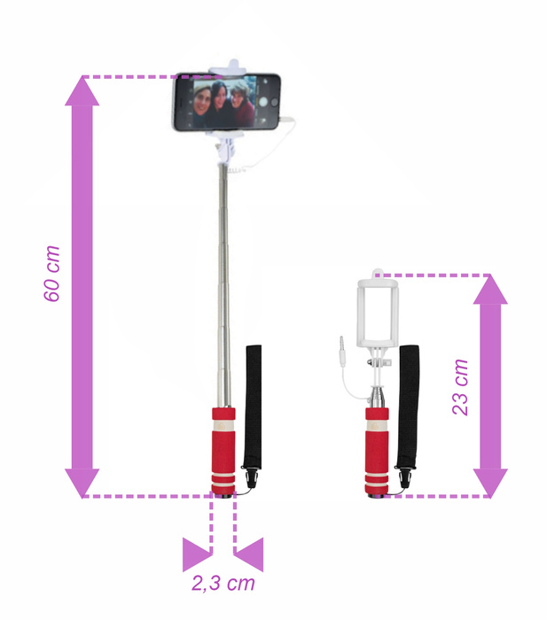 KIJEK DO SELFIE Do Smartfona Telefonu 60 cm MIĘKKI CHWYT