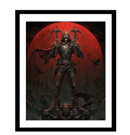 Oprawiony plakat DIABLO DEMON HUNTER MALE, rozmiar 16x20 cali