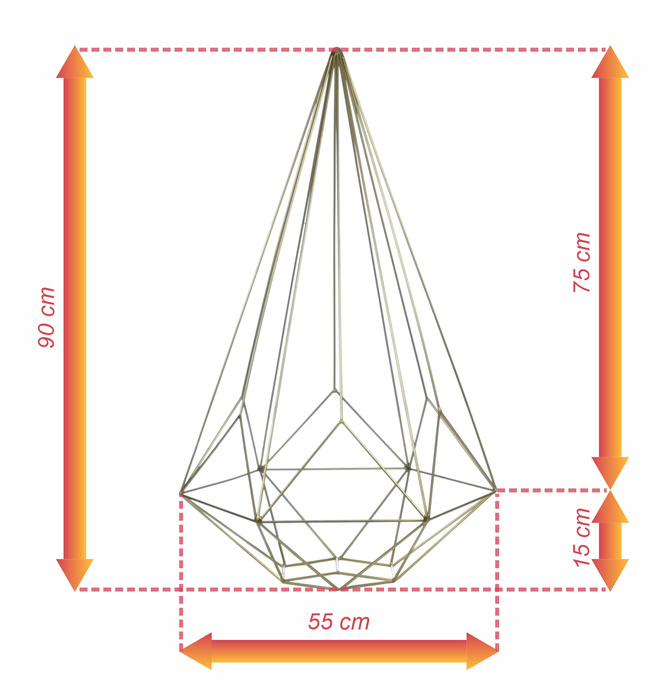 Ozdoba do ogrodu pokoju Metalowa DIAMENT LOFT MODERN 90 cm