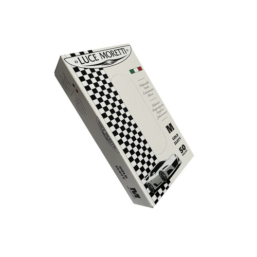 Rękawice nitrylowe jednorazowe LUCE MORETTI srebrny M op./50szt.