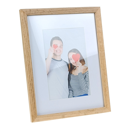 Ramka na Zdjęcia 15x20 cm Drewniana DĄB Fsc 100% Passe-Partout