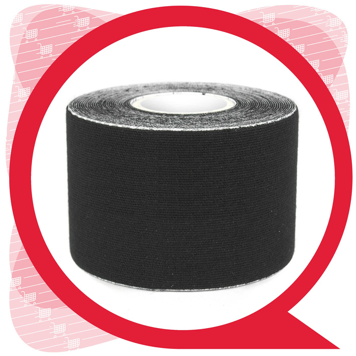 Taśma do kinesiotapingu 5 m x 5 cm Czarna