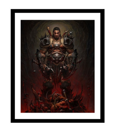 Oprawiony plakat DIABLO BARBARIAN MMALE, rozmiar 16x20 cali