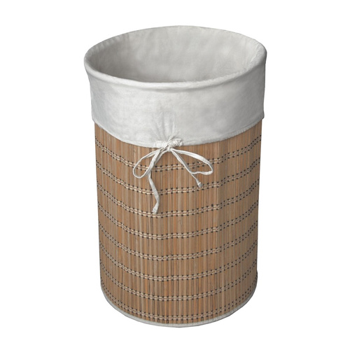 Okrągły bambusowy kosz na pranie 40x61 cm