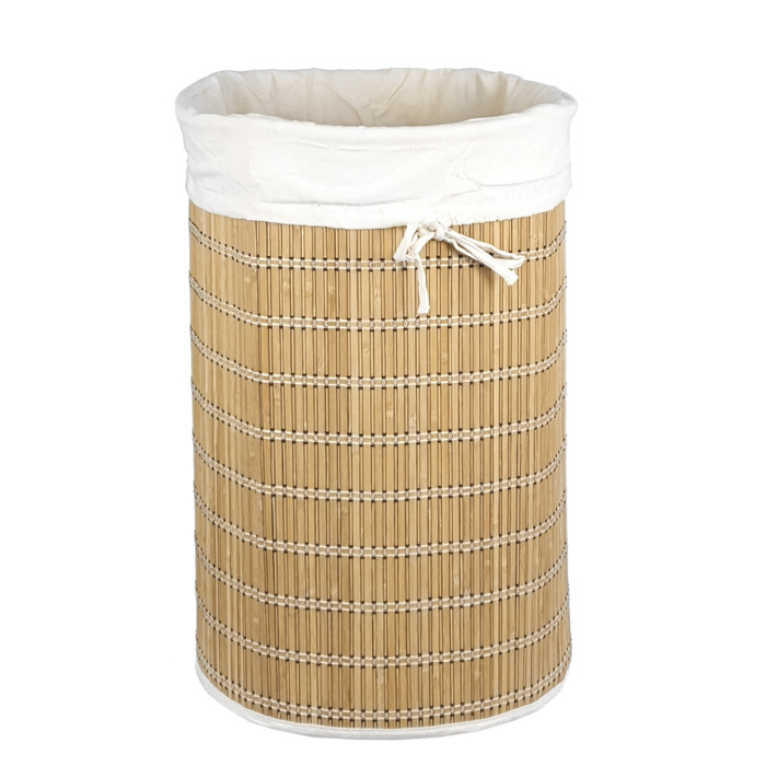 Okrągły bambusowy kosz na pranie 40x61 cm