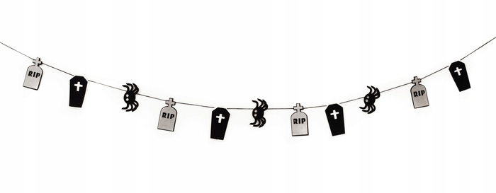 Upiorna Girlanda Halloween Trumny i Pająki 2m