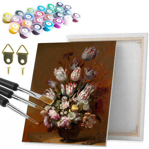 Malowanie po numerach 40x50 cm na ramie Kwiaty Hans Bollongier