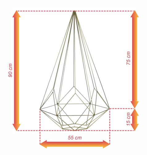 Ozdoba do ogrodu pokoju Metalowa DIAMENT LOFT MODERN 90 cm