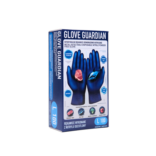 Rękawice nitrylowe jednorazowe wykrywalne GLOVE GUARDIAN Space Blue XS op./100szt.