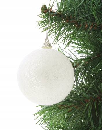 Wełniana bombka, powlekana, kolor biały