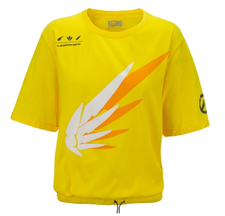 Koszulka CROPPED T-SHIRT OVERWATCH MERCY,żółta, damska, rozmiar XL