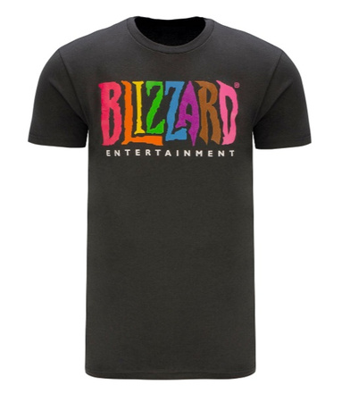 Koszulka T-SHIRT BLIZZARD RAINBOW LOGO męska, czarna rozmiar L