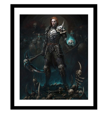 Oprawiony plakat DIABLO NECROMANCER MALE, rozmiar 16x20 cali