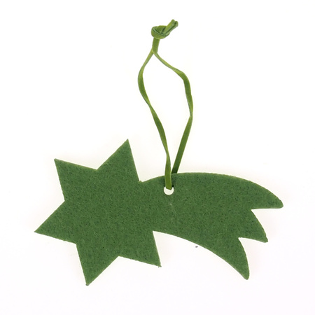 Gwiazda betlejemska Filcowa 10x7 cm, zielona