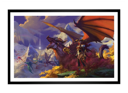 Oprawiony plakat, WORLD OF WARCRAFT DRAGON SLES, 14x24