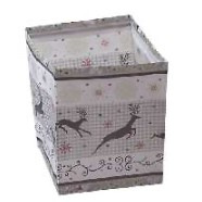 Torba papierowa Zimowe wrażenia krem/brązowa, 9x9 h:11.6 cm