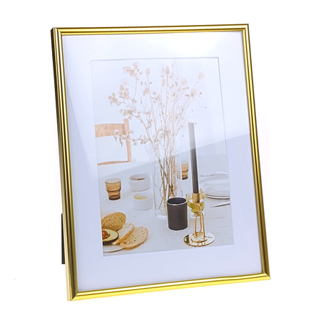 Ramka na Zdjęcia Metalowa 20x25 cm Złota Passe-Partout