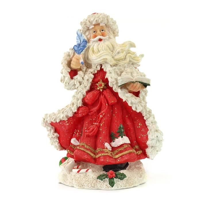 Figurka Św. Mikołaj z księgą czerwony 18,5 cm